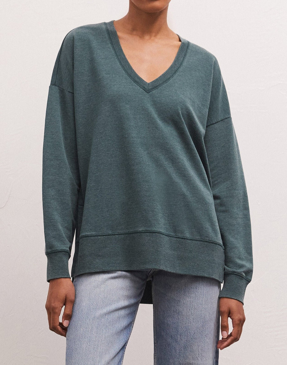 新品未使用 saqui herringbone v-neck pull-over Z SUPPLY Modern V neck weekender Abyss – Surfko